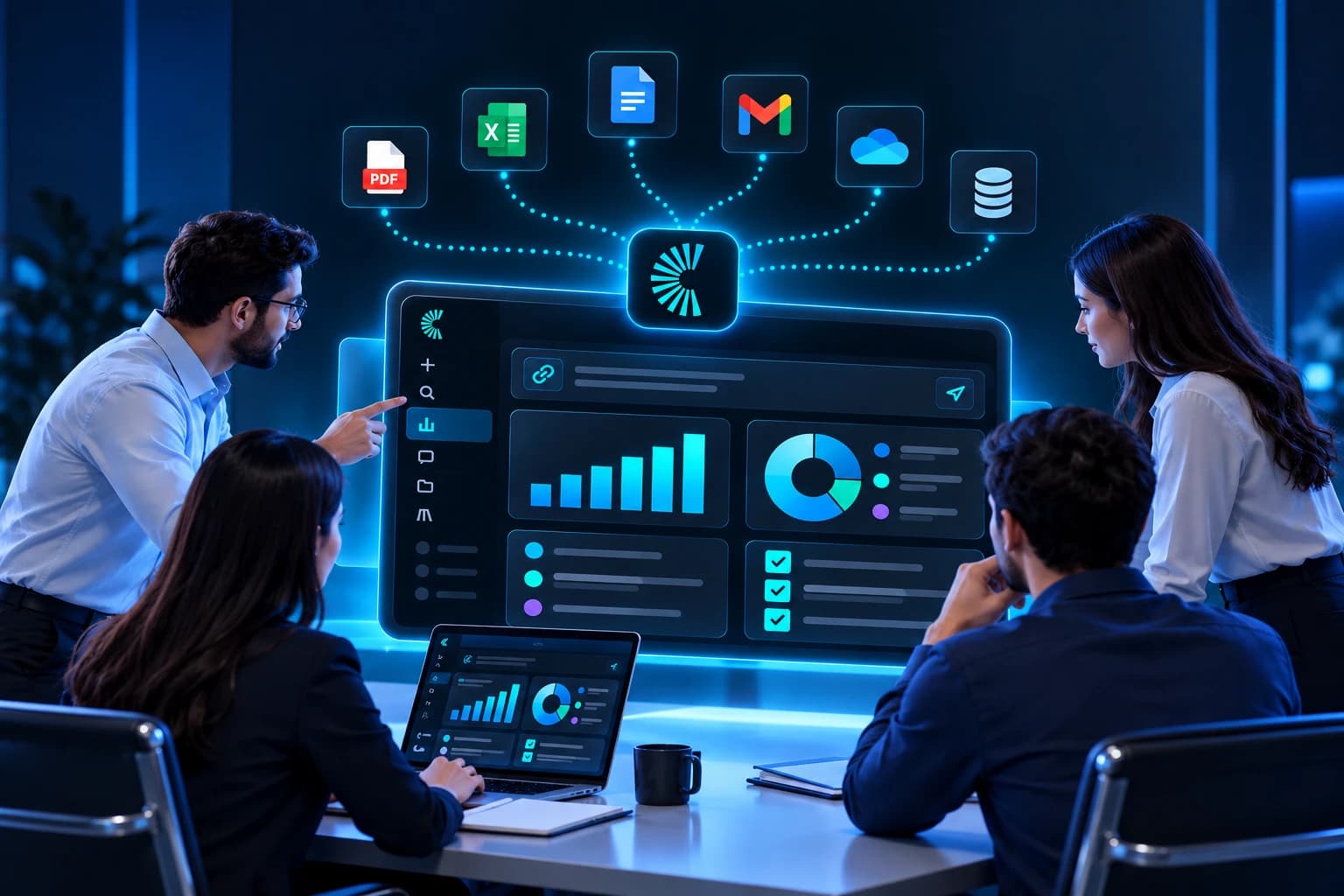 A Clarant user reviewing business insights and reports